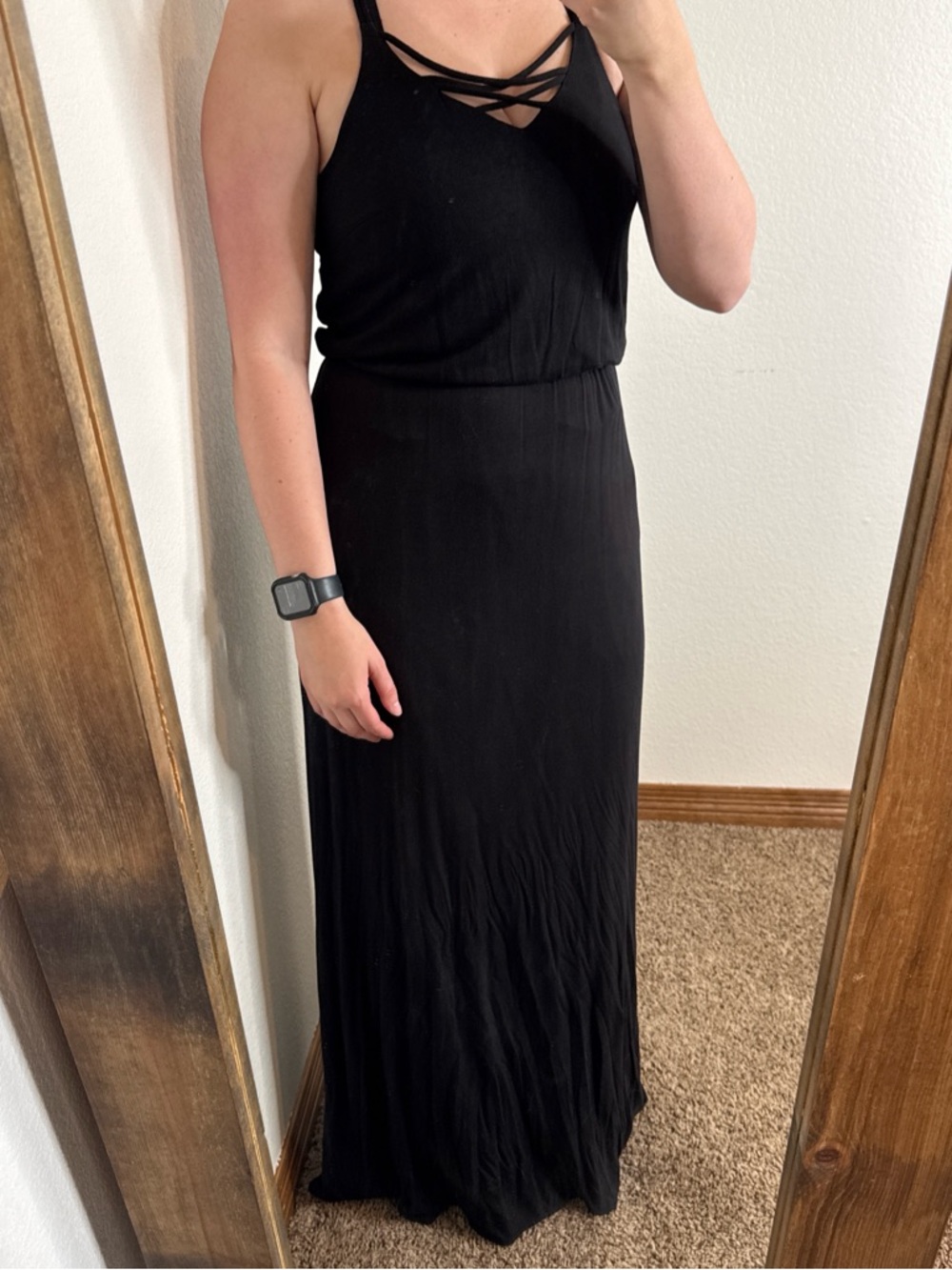 Maurices Black Strappy Maxi Dress